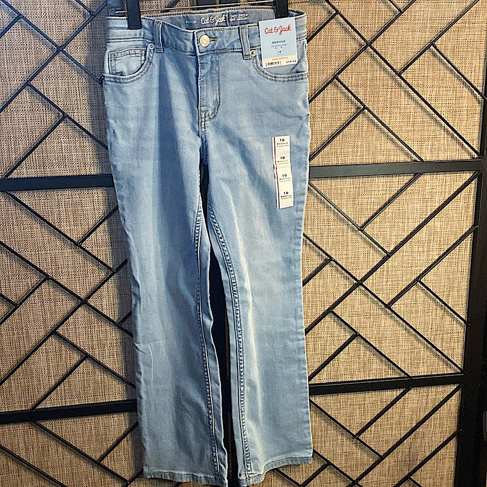 NEW CAT & JACK UNISEX BOOTCUT ADJUSTABLE WAIST SIZE 10 BLUE JEANS